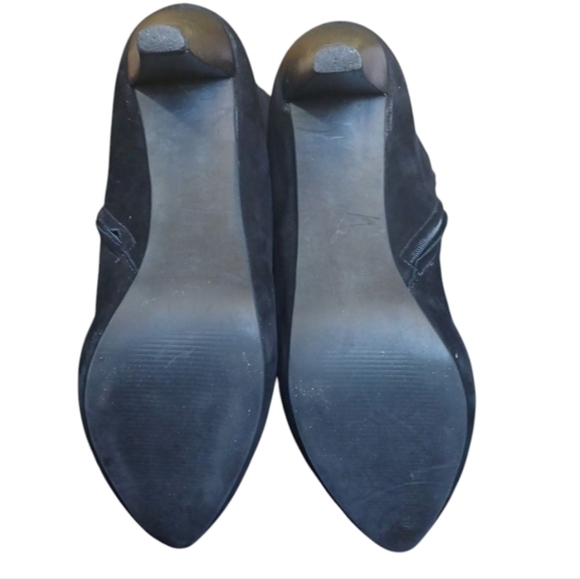 R.S.V.P. Black Suede Knee High Boots Women's Tall Pointed Toe Heeled Boots sz 8 - Picture 10 of 13